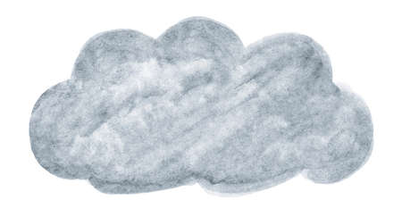 watercolor grey cloud, dark clouds, clip art cloud for children art conceptの写真素材