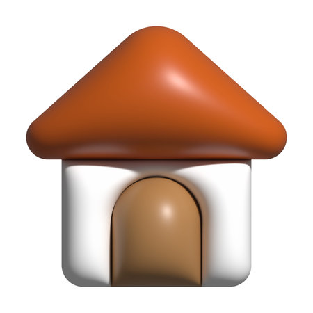 3D house icon, home buttons for media social emojiの写真素材