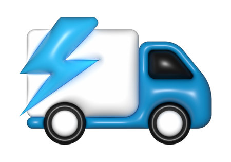 blue delivery car van 3d, icon, free shipping, fast delivery