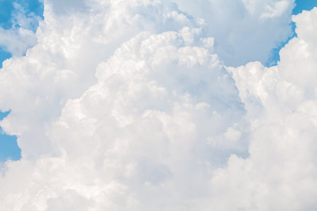 blue sky with cloud white, bright sky for backgroundの写真素材