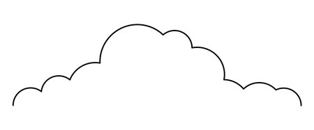 cloud line shape, graphic clouds outline, clouds lined, cloudy line simpleのイラスト素材