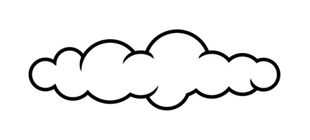 cloud line shape, graphic clouds outline, clouds lined, cloudy line simpleのイラスト素材
