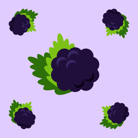 mulberry fruit seamless for pattern fabric, simple mulberry fruit cute repeat in square background, illustration fruit pattern wallpaperのイラスト素材