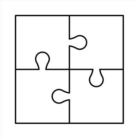puzzle outline, jigsaw game template, puzzle blankのイラスト素材