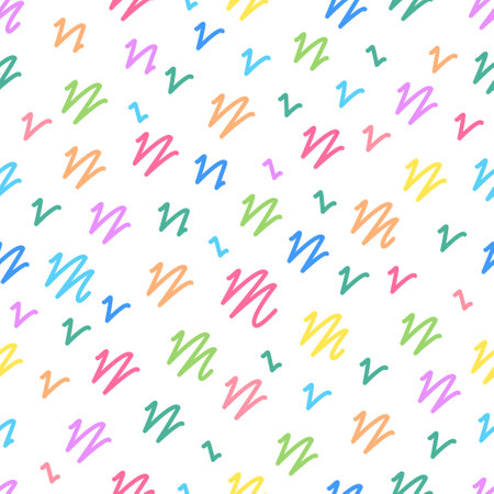 doodle line pattern, scribble pattern, multicolor abstract for seamless pattern background, repeat pattern colorfulのイラスト素材