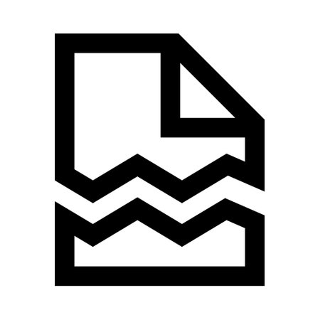 torn document icon, paper torn symbol, destroy document icon, information missing file iconのイラスト素材