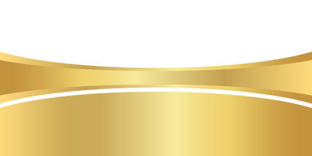 gold gradient for banner, golden wavy shape, gold wave curve on white background, golden wave corner shape for banner, stripes ribbon golden graphic, striped gold radient luxuryのイラスト素材