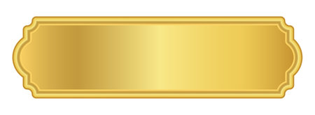 gold label banner, luxury golden frame, gold name plateのイラスト素材