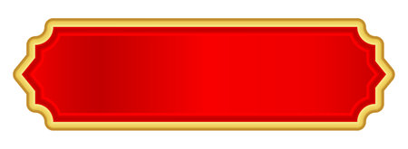 red gold label for banner, red luxury golden frame, red name plateのイラスト素材
