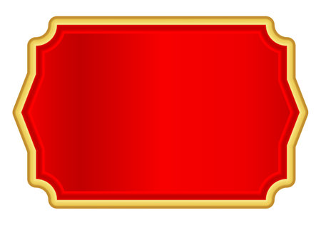 red gold label for banner, red luxury golden frame, red name plateのイラスト素材