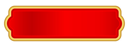 red gold label for banner, red luxury golden frame, red name plateのイラスト素材
