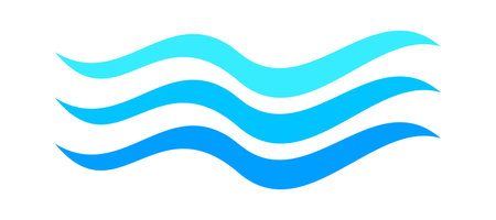 ocean waves icon, water symbol, sea waves, wave water ripple flow for graphic, water splash shapeのイラスト素材