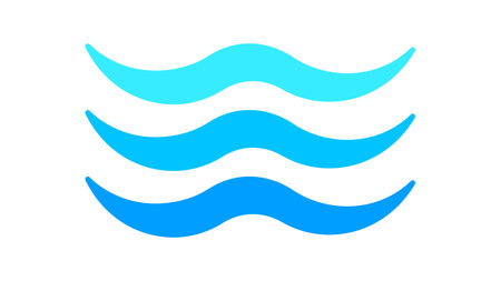 ocean waves icon, water symbol, sea waves, wave water ripple flow for graphic, water splash shapeのイラスト素材