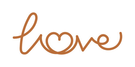 handwritten love typography with heart, love text with heart for valentine's day, calligraphy love font outline, love typography for valentine, lovely text hand drawnのイラスト素材