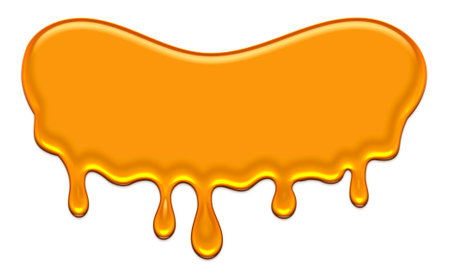 dripping honey, melting honey, honey splash shape, droplet honey bee, sweet liquidの写真素材