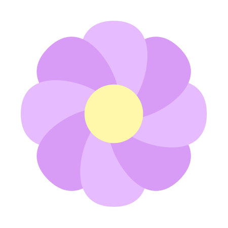 flower icon, purple floral simple, emoji flower cute, flora stickerのイラスト素材