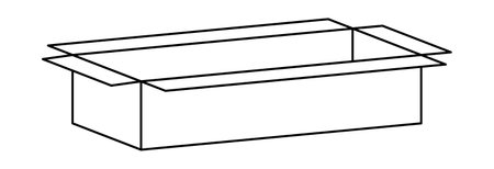 box postal parcel outline, open box carton shipping, corrugated box line shape, cardboard postage box for transportationのイラスト素材