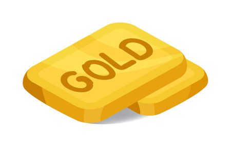 gold bar, graphic bullion gold, illustration gold barsのイラスト素材