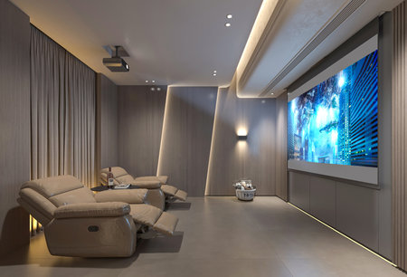 Home theater Recreational Entertainment Adding Fun and Games to Your Living Room Designの写真素材