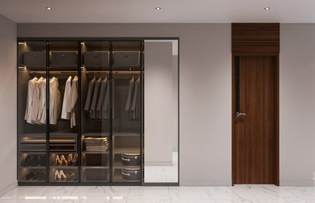 Fashionable Finds Organizing Your Closet with Style and Ease.jpgの写真素材