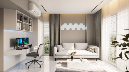 Luxurious Lighting Illuminating Your Living Room with Style and Functionality.jpgの写真素材