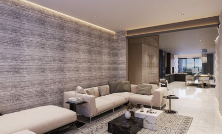 Achieving a Modern and Luxurious Living Room on a Budgetの写真素材