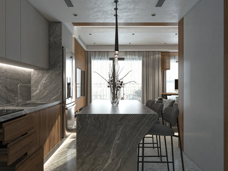 The Art of Balancing Elegance and Simplicity in Your Kitchen Designの写真素材