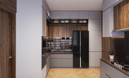 Designing a Luxurious Kitchen with High-End Appliances and Finishesの写真素材