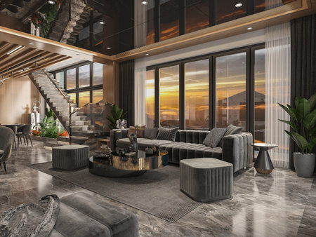 10 Essential Elements of a Modern Cozy Living Roomの写真素材