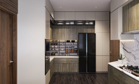 The Secrets to a Stylish and Modern Kitchen Interiorの写真素材