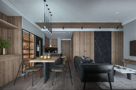 How to Create a Chic and Contemporary Living Room Spaceの写真素材