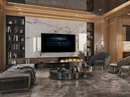 Creating a Luxe and Elegant Living Room Designの写真素材
