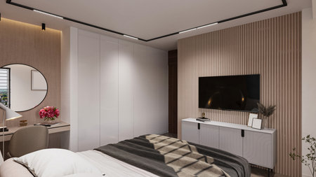 Master Bedroom Decorating Ideas with a Modern Twistの写真素材