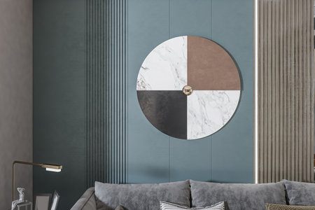 Artistic Walls Showcasing Your Personality Through Creative Living Room Backgroundsの写真素材