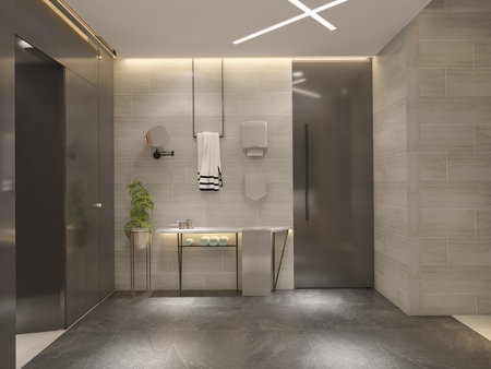 Cozy and Inviting Warmth and Comfort in Your Bathroom Designの写真素材