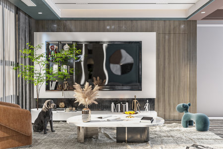 Dramatic Transformations Bold Wall Backgrounds for a Statement Living Roomの写真素材