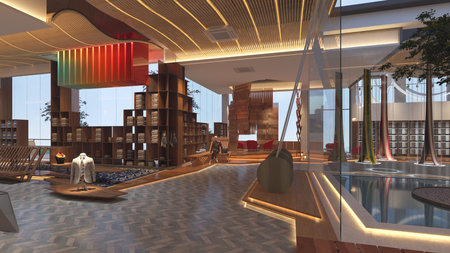 A Glimpse of Grandeur The Luxury Mall Interior Design at Shopping Cityの写真素材