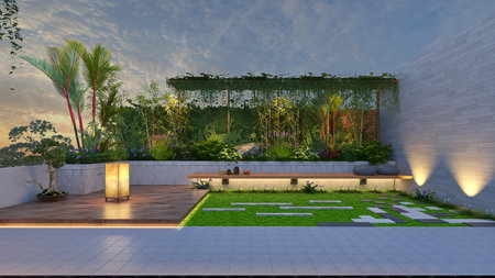 From Floor to Sky Choosing the Right Flooring Materials for Rooftop Interiorsの写真素材