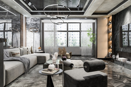 Luxurious Living Room Design Ideas for Small Spaces furniture, sofa and tvの写真素材