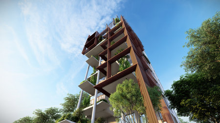 Inspiring Designs Photorealistic 3D Renderings of Residential Buildingsの写真素材