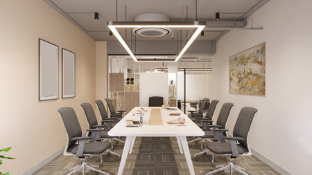 Modern Office Interiors Embracing Simplicity and Functionalityの写真素材