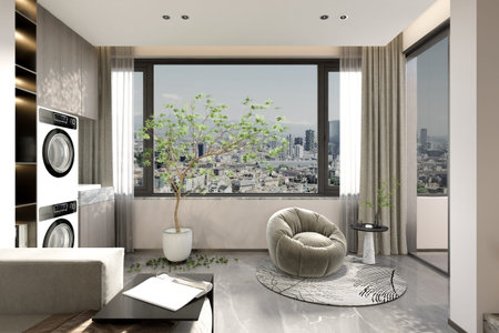 Namture friendly living room interior design with moden outllook and space decoration of home