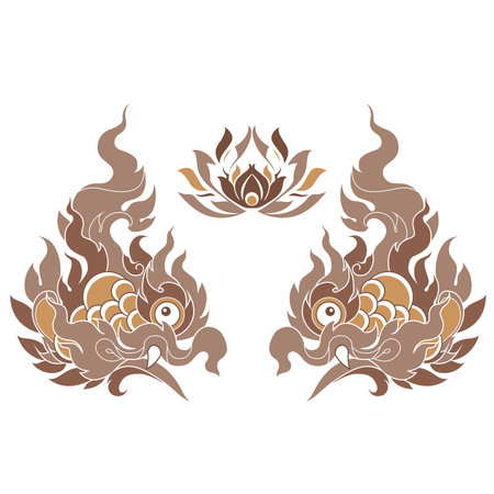 Graphic pattern in traditional Thai style art