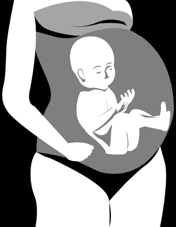 Silhouette pregnant womanのイラスト素材