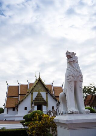 Wat pumin temple Nan, Thailand and cloudy sky.の写真素材