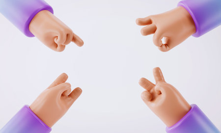 3d rendering of cartoon hand.