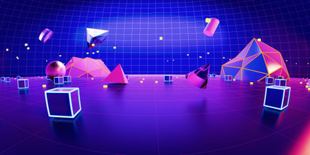 3d rendering of Virtual Reality Background.