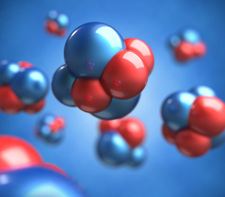 Abstract 3d render of atomsの写真素材