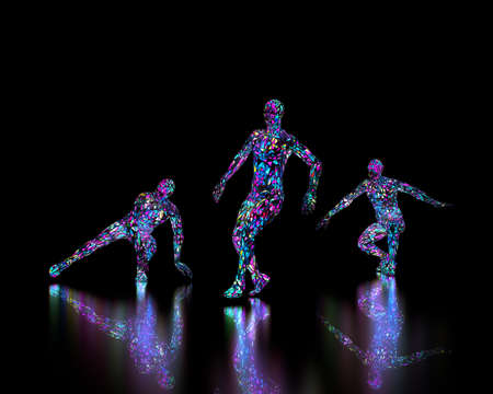 Abstract disco or club dancersの写真素材