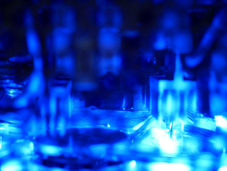 Abstract light blue electronic.